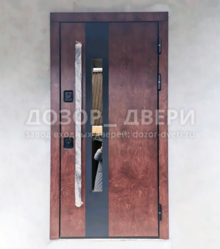 Дверь уличная со стеклом и длинной ручкой